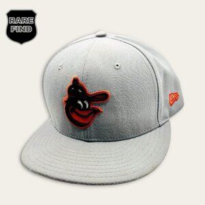 RARE New Era 59Fifty Baltimore Orioles Fitted Gray Baseball Cap Hat 7 1/8